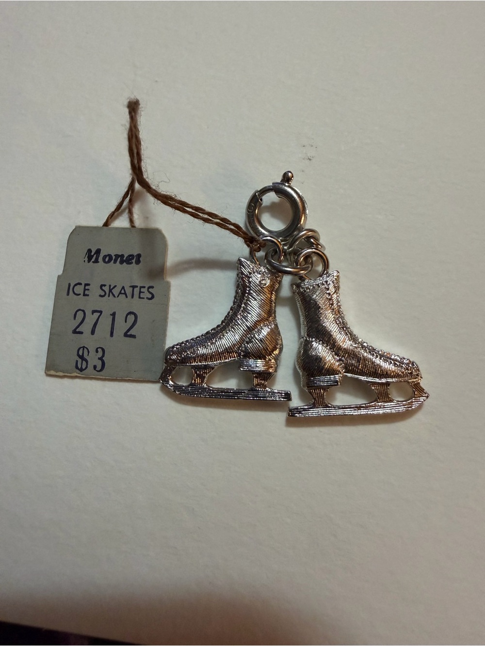 Monet Silver-Tone Ice Skate Pendant Charm